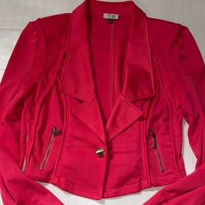Hot pink crop blazer